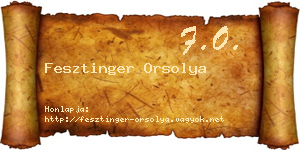 Fesztinger Orsolya névjegykártya